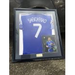 Shevhchenko Chelsea Match Issued Football Shirt: Blue short sleeve shirt with Champions League