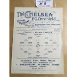 1919/20 Chelsea v Crystal Palace Football Programme: London Cup Semi Final dated 10 11 1919 in