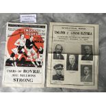 England Pre War Home Football Programmes: 1937 v Czechoslovakia good with fold but no team