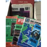 Football Programmes + Memorabilia: Box of programmes which are mainly Tottenham Southend and