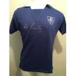 1955 Signed Chelsea Replica Football Shirt: Blue home shirt signed clearly to front by Roy Bentley