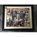 West Ham Signed Framed Print: From around year 2000 with 9 pictures in a montage each one hand
