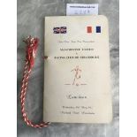 1965 Manchester United Signed Football Menu: Inter City Fairs Cup Luncheon Menu v Strasbourg. Red