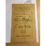 36/37 Swindon Town v Cardiff City Football Programme: Good condition dated 5 12 1936. No team