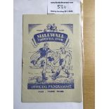 50/51 Millwall v Dundee Festival Of Britain Football Programme: Good condition with team changes and