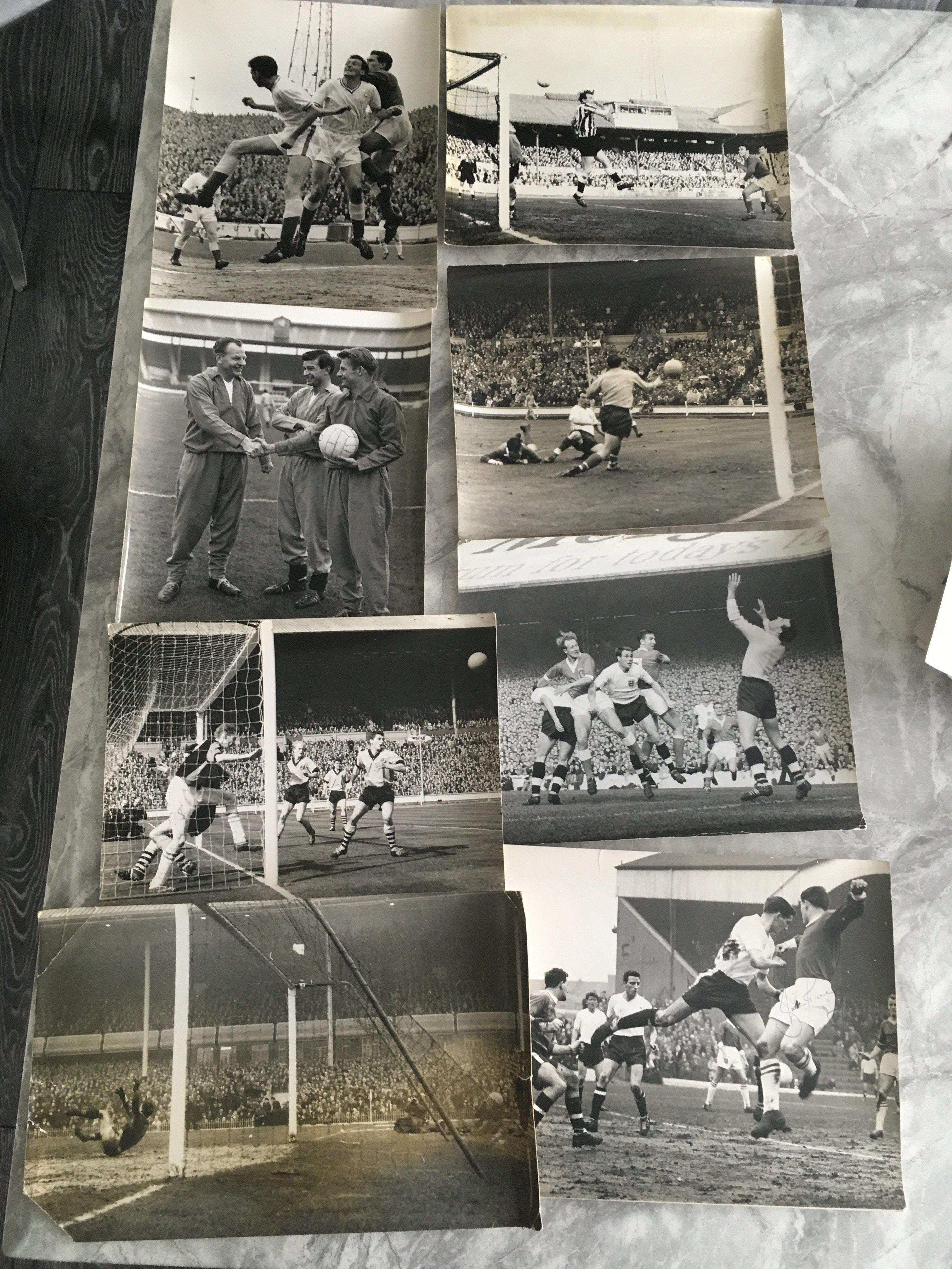 1960s Large Football Press Photo Collection: From 1962 to 1964 with press stamps and annotations