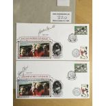 1966 England World Cup Signed First Day Covers: 30 year anniversary Benham FDCs with original 1966