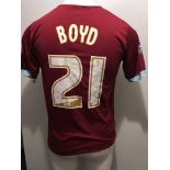 2015/16 Burnley Match Worn Football Shirt: Short sleeve home shirt with Skybet patches to short