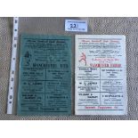 1960s Chester v Manchester United Football Programmes: 60/61 friendly dated 1 3 1961 and 62/63
