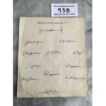 Middlesbrough Football Autographs: 11 players plus the trainer from 30/31 set out in a football