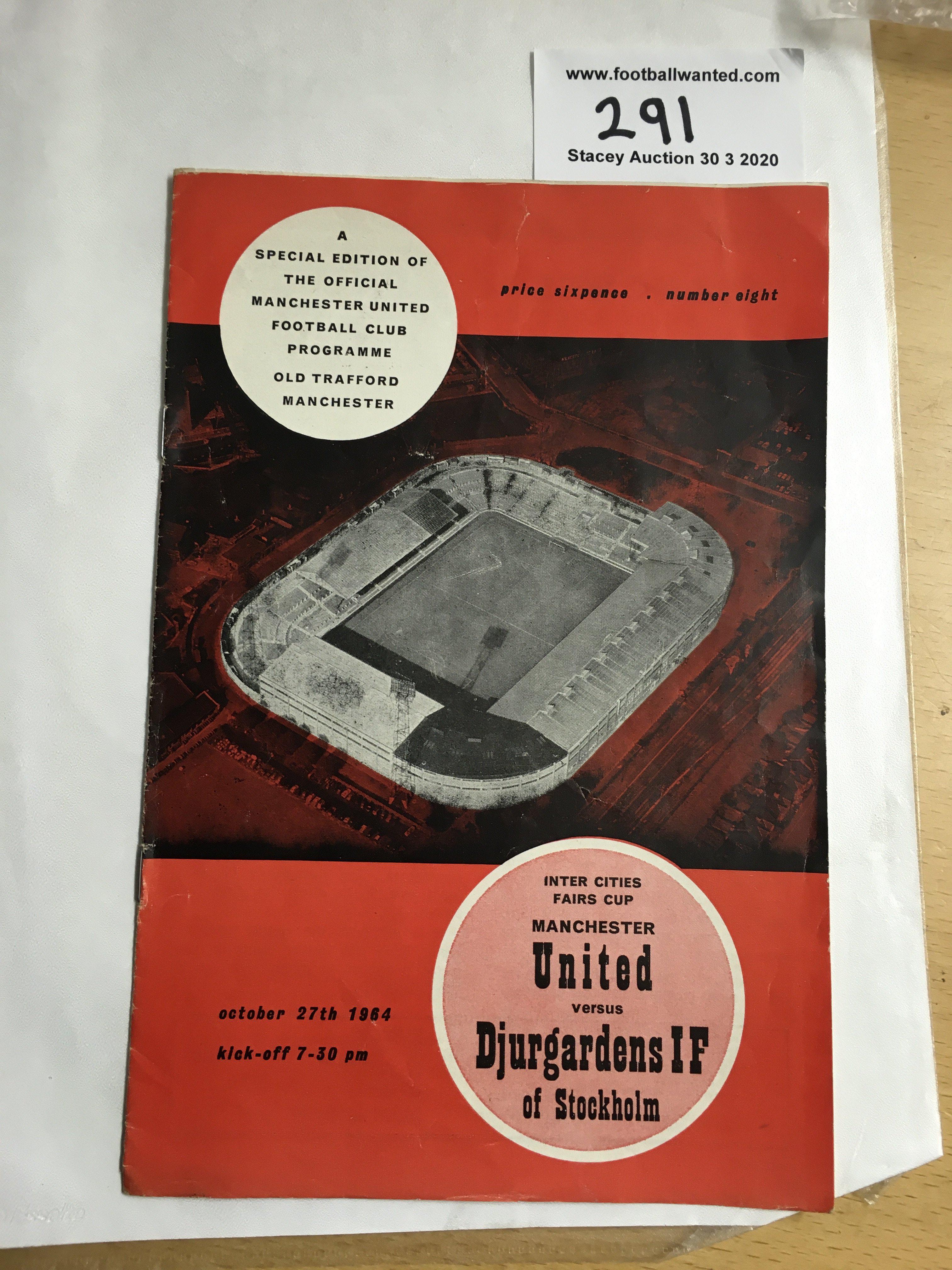 1964 Manchester United Signed Football Programme: Centre page of home programme v Djurgardens is - Image 2 of 2