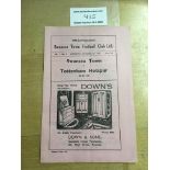 45/46 Swansea Town v Tottenham Football Programme: Dated 20 10 1945 with no team changes but score