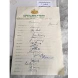 1953 Australia Cricket Team Autographs. On official Australian tour headed paper with 17 Players