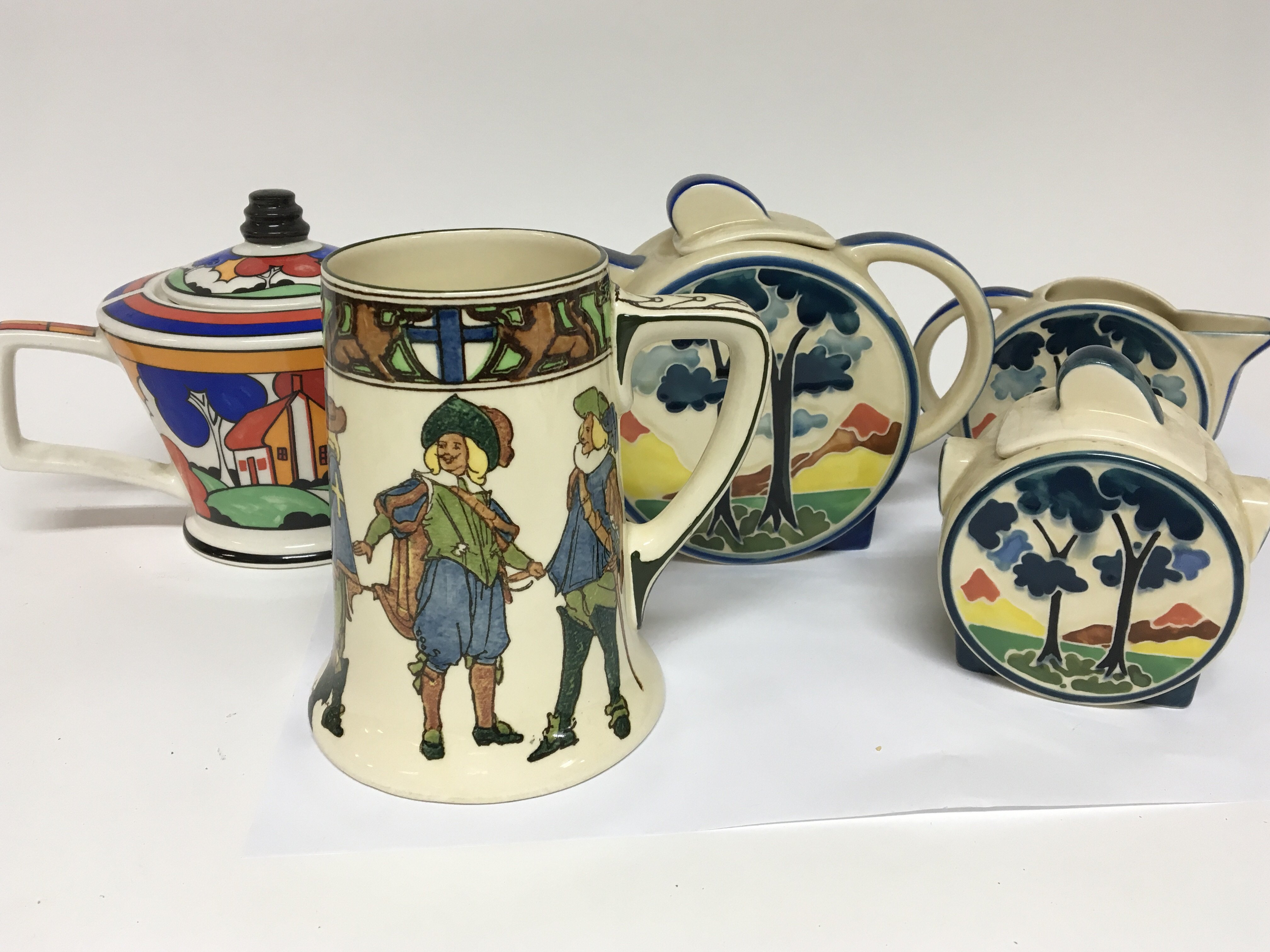 A Royal Doulton Series ware mug and other Clarice Cliff inspired ceramics - NO RESERVE