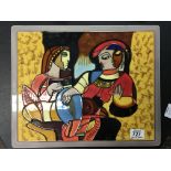 A large pottery Panel after Pablo Picasso, . 44x33cm.