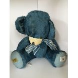 A vintage blue Merrythought teddy bear. Ltd edition by Oliver Holmes 134/500.