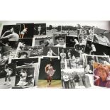 A collection of '80's era tennis championship press photos including Wimbledon, Pam Shriver and