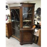 A mahogany corner display cabinet - NO RESERVE