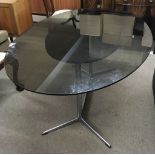 A vintage chrome and smoked glass top table.Approx 106x156cm long - NO RESERVE