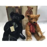 Collectors boxed Teddy bears, including Gotta Getty Gund bear ,limited edition #514 of 575, black,