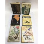 Six Ian Fleming James Bond novels comprising a 1st ed. 1958 copy of 'Dr.No', 'From Russia with Love'