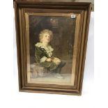A large gilt and glazed framed pears print - NO RESERVE