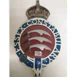 A 20th century painted cast metal wall plaque Esse