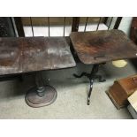 Two Victorian mahogany pedestal wine tables