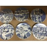 6 Finish Arabia pottery Christmas plates.