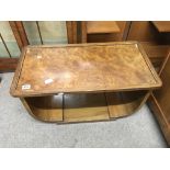 A small burr walnut veneered Art Deco coffee table