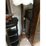 A mahogany pedestal standard lamp - NO RESERVE