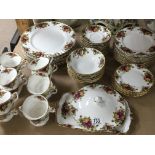 A Royal Albert Old English county rose tea and dinner set first and second quality some minor gilt