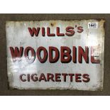 An original Wills Woodbine cigarettes double sided enamel sign. 42 x 30.5cm