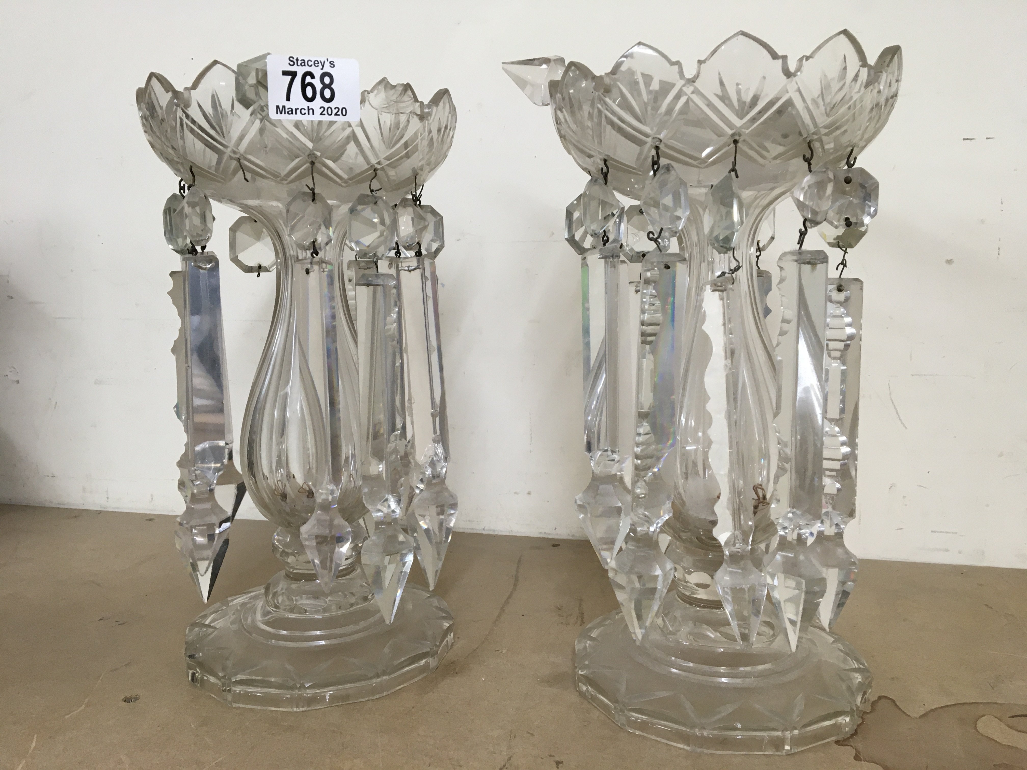 A pair of crystal lustres - NO RESERVE