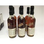 Six bottles of imported Bookers 7 year old Kentucky Bourbon whiskey. Conforming batch numbers 2015-