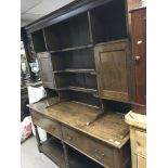 A Victorian oak Welsh dresser 170 x 210cm