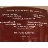 A large enamel train sign believed to be for Midlands Railways