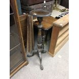 A mahogany tripod pedestal - NO RESERVE