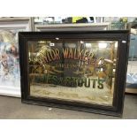 A large TAYLOR WALKER & Co Barley & Stouts mirrored advertising sign. 96cm x 71cm.