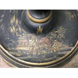 A black ground 1920s chinoiserie decorated standar