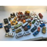 A collection of loose playworn diecast vehicles including Matchbox, Dinky, Corgi etc - NO RESERVE