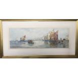 Hardy, Thomas Bush, RBA 1842-1897.watercolour titled äÛÏOff chioggia, VeniceäÛ 1891. Gilt framed