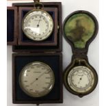 3 cased pocket barometers.