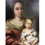A large and imposing 19 th century Italian school, gilt framed, oil on canvas depicting virgin and