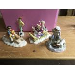 3 Royal Doulton collectors figures and a A Royal Worcester figure.