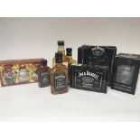 A collection of Jack Daniels Whisky smaller bottles one 375ml of Tennessee Honey two 200ml bottles