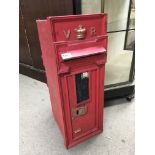 A Victorian wall mounted post box, (later repainted). (No key).