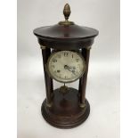 A mahogany and brass pillar clock - NO RESERVE