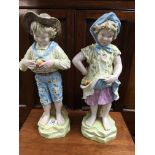 A pair of large German porcelain figures. 51cm