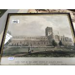 An early print of St Albans church plus A Percy Robertson etching and additional early photos